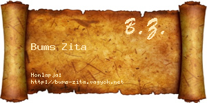 Bums Zita névjegykártya
